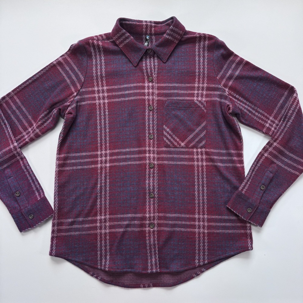KUHL Innovatr Italian Knit Flannel Fleece Shirt Womens Small Pink Never Worn